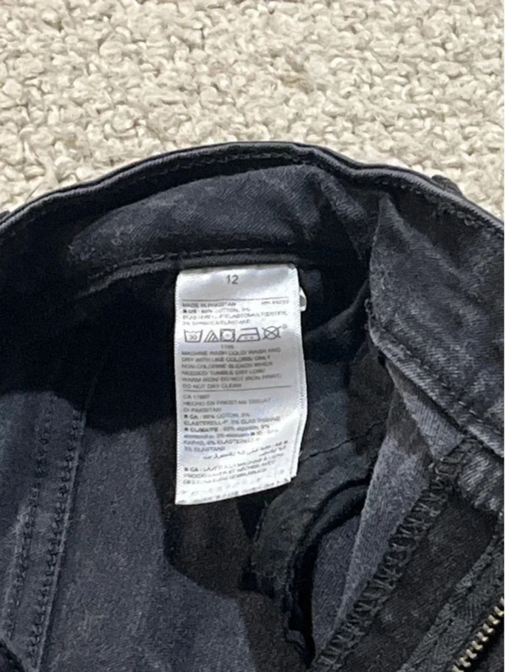 Girls size 12 Black jeaned skirt denim